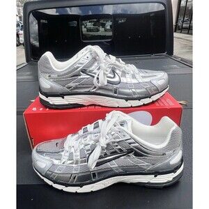 Nike P-6000 Shoes Mens Size 10.5 Metallic Silver Running CN0149-001 Sneakers